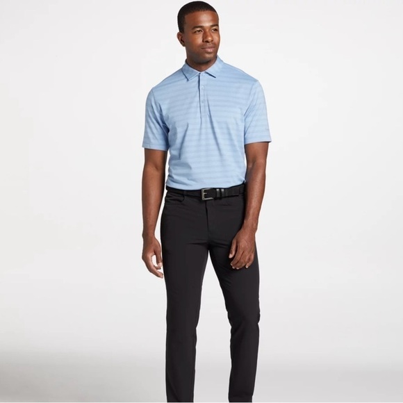 Walter Hagen Performance 11 Major Fine Line Textured Stripe Polo Daylight Blue - Picture 5 of 12